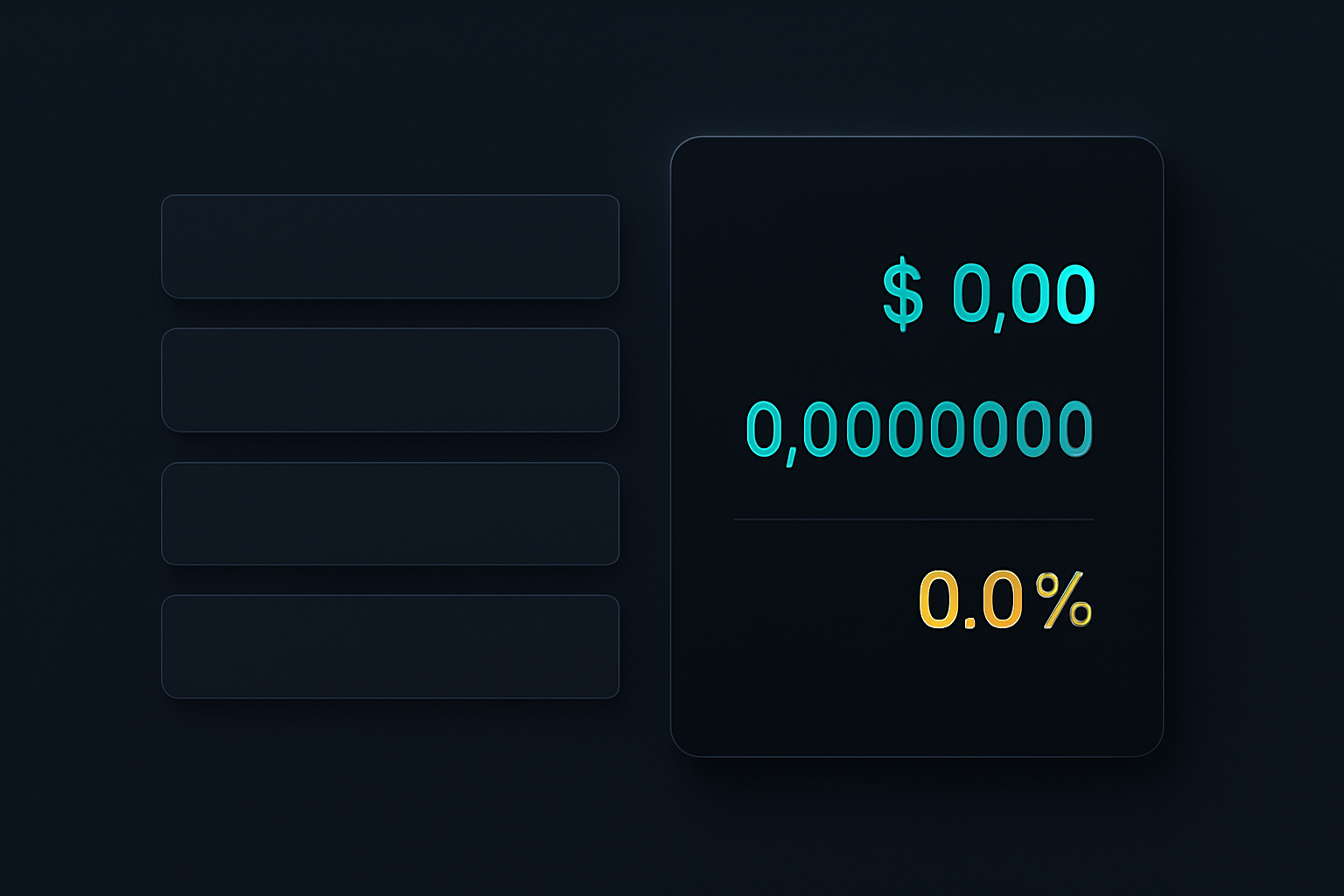 A sleek dark trading-bot interface with input fields and a results panel.
